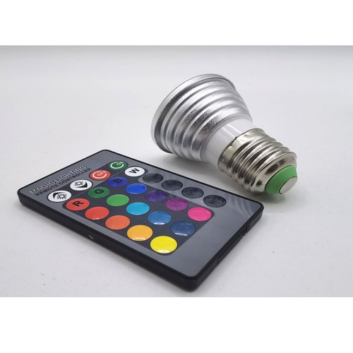 E27 4W LED RGB Light Bulb Dimmable RGB Bulbs Spotlights+24Key Remote Control - Picture 4 of 9