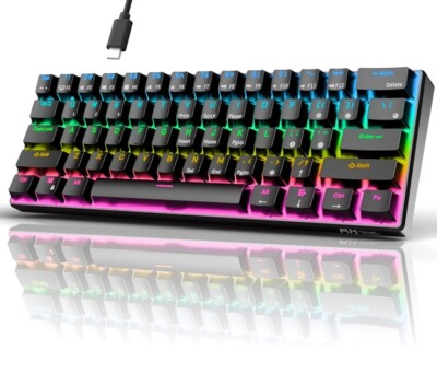 UK Layout 60% True Mechanical Gaming Keyboard Type C Wired 14 Chroma RGB Backlit