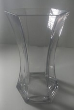 Glass Vase 6 Sided Hexagon Clear 10 Tall x 6" Wide Heavy