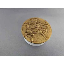 Michael Aram Gold and Marble Sagittarius Zodiac Trinket Box 