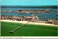 Clearwater Beach Birds Eye Municipal Pier Florida Postcard C247