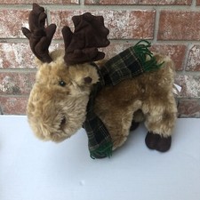 Dan Dee Collector's Choice Reindeer Moose Elk 11 Plush Green Scarf Antlers Xmas