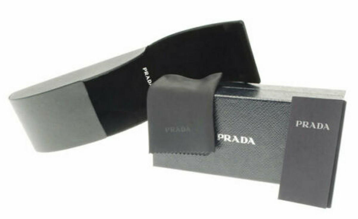 $390 Prada Rectangular Shield Sunglasses Blue Mirror Black Frame Lightweight NIB Prada Sunglasses PR 17WS 08Q420 Blue Crystal/Blue 49-20-145  main image 3