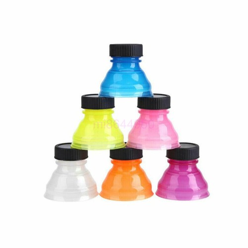 6pcs Reusable travel Caps Snap Bottle Top Can Cover Fizz Coke Drink Soda Lid Cap - Picture 8 of 10
