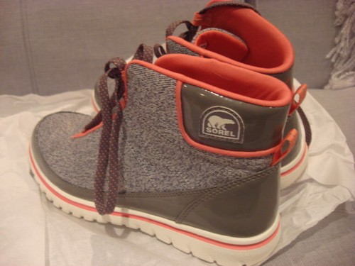 SOREL WOMEN'S TIVOLI GO HIGH LIGHT GREY WILD MELON SIZE 7 SHOES - OPEN BOX - Picture 4 of 8