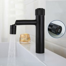 Luxury Black Press Button Tap Wall Mounted Bathroom Basin Sink Faucet Brass