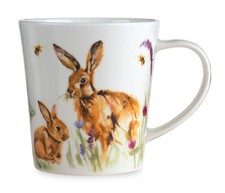 Hare Watercolour Design White Ceramic China Mug Cup