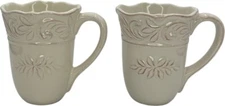 JCPenney Home Isabella Mugs Ivory Set of 2
