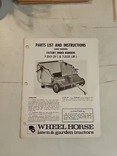Vintage 1975 Wheel Horse Lawn Sweeper 7-2513 7-2522 Parts List & Instructions 