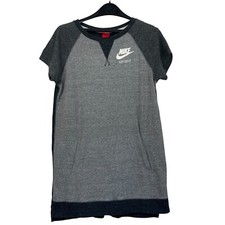 VTG Y2K Nike Just Do It Womens M Organic Cotton Blend Long Tee Shirt Tunic Grey