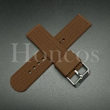 18 20 22 MM Tire Silicone Rubber Watch Band Strap quick release Fits Tudor Brown