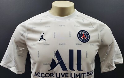 Nike PSG X Jordan 4th Pre Match Jersey, White/Navy, Size M | eBay