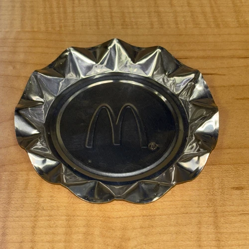 Vintage McDonald's "Un-Used" Aluminum Tin Ashtray 1980’s 4” Diameter