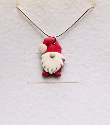 Stunning Red Happy Gonk Fimo Pendant 925 Silver Chain