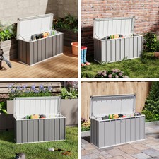 Metal Steel Storage Box Garden Outdoor Tool Storage Container Utility Chest Shed