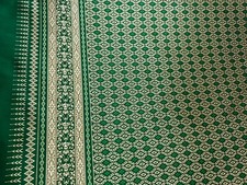 Green Gold Thai Silk Traditional Fabric Wedding Dress Damask Pattern 40' Drape