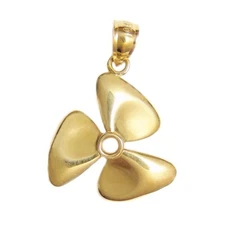 New 14k Yellow Gold Boat Propeller Pendant