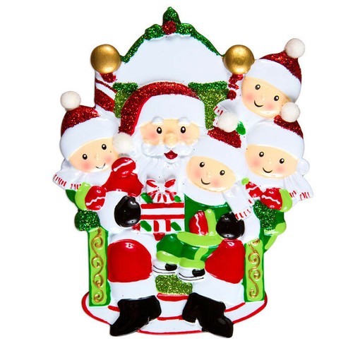 Child Children On Santa Lap 1 2 3 4 Personalized Christmas Ornament - Picture 15 of 18