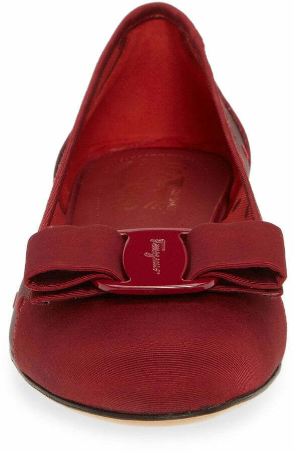 NEW SALVATORE FERRAGAMO Varina Dots Women's 724119 Red Flats Size