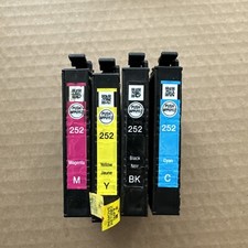 Epson 252 Ink Cartridge Black Color Set of 4 NEW OEM Open Box WF 3640 3620 7110