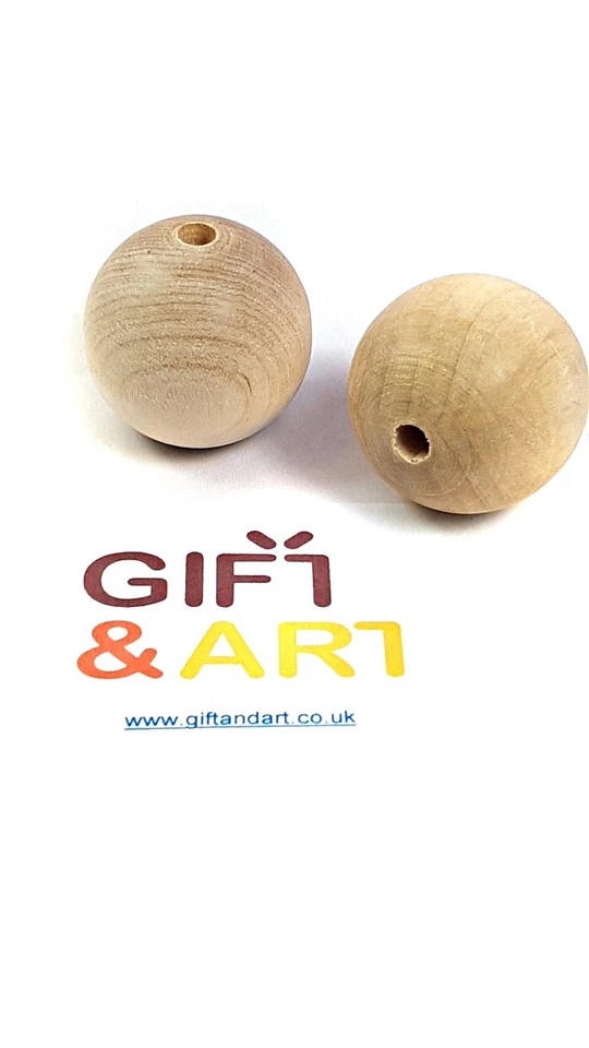Plain Natural Wooden Craft  Balls Beads SIZE 6mm - 55 mm.  Best quality on eBay. - Image 3 of 4