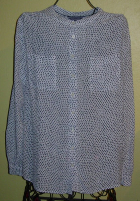 65) great white ladies blouse with black grey pattern size 10 by Tommy Hilfiger