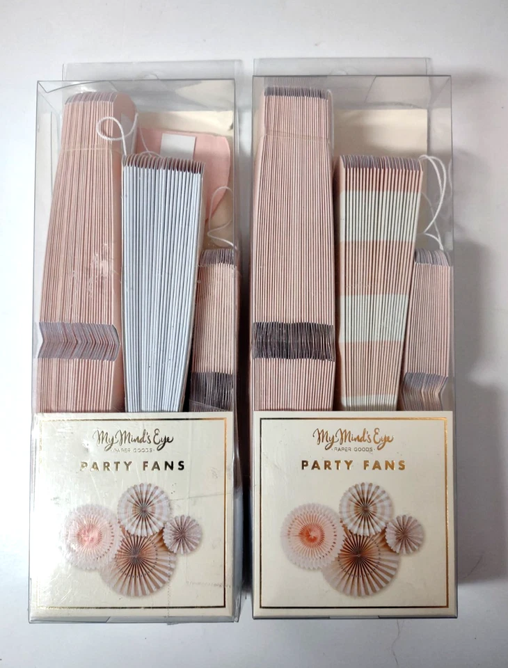 Lote de 2 fans de fiesta My Mind's Eye Basics paquete de 4 manualidades en papel multicolor 2018 Foto 2 de 4