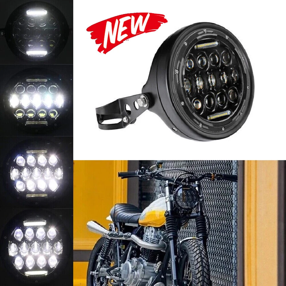 Faro LED Hi-Lo de 7 pulgadas para Yamaha V-Star XVS 650 950 1100 Classic Stryker Foto 2 de 4