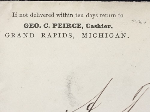 19TH CENTURY GRAND RAPIDS, MICH ADVERTISING COVER + FANCY "CORK" CANCEL MARK!! - Picture 2 of 4