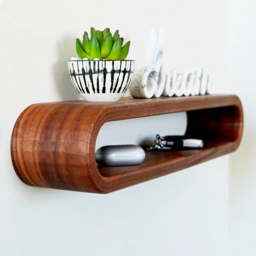 New Design Curved Floating Shelves Decor 12"inch Bent Wooden Solid Walnut Shelf
Opens in a new windo