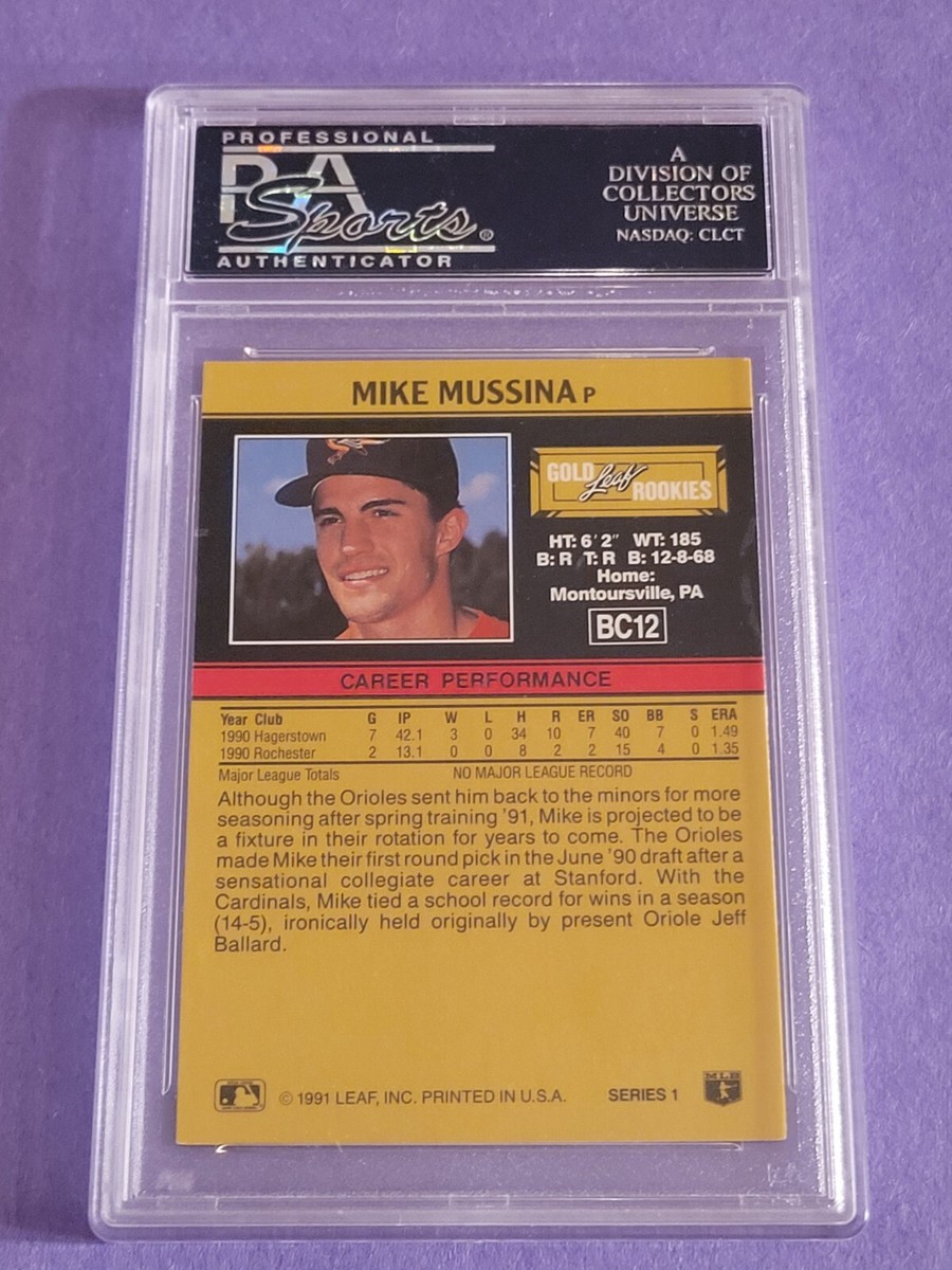 1991 Leaf Gold Leaf Rookies Mike Mussina Rookie #BC12 PSA 9