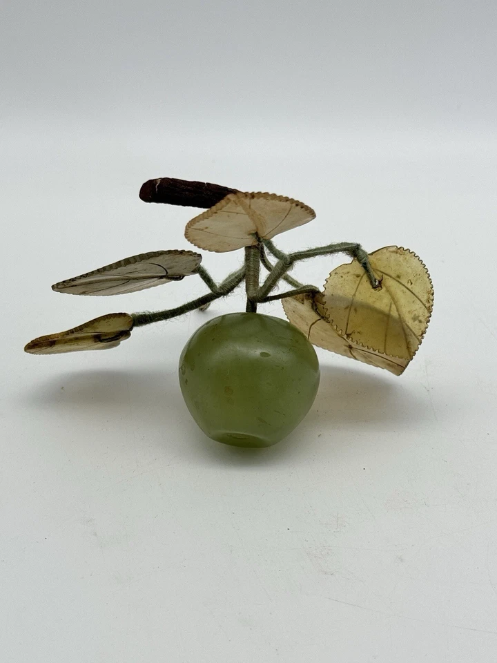 Piedra de alabastro de jade tallada MCM de colección pequeña manzana Foto 3 de 4
