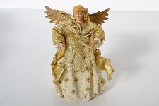 VECCHIO ANGELO IN STOFFA CON PARTI IN CERAMICA DA APPENDERE