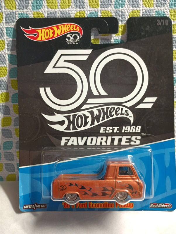 HOT WHEELS 50th ANNIVERSARY FAVORITES 60'S FORD ECONOLINE PICKUP Damaged Card