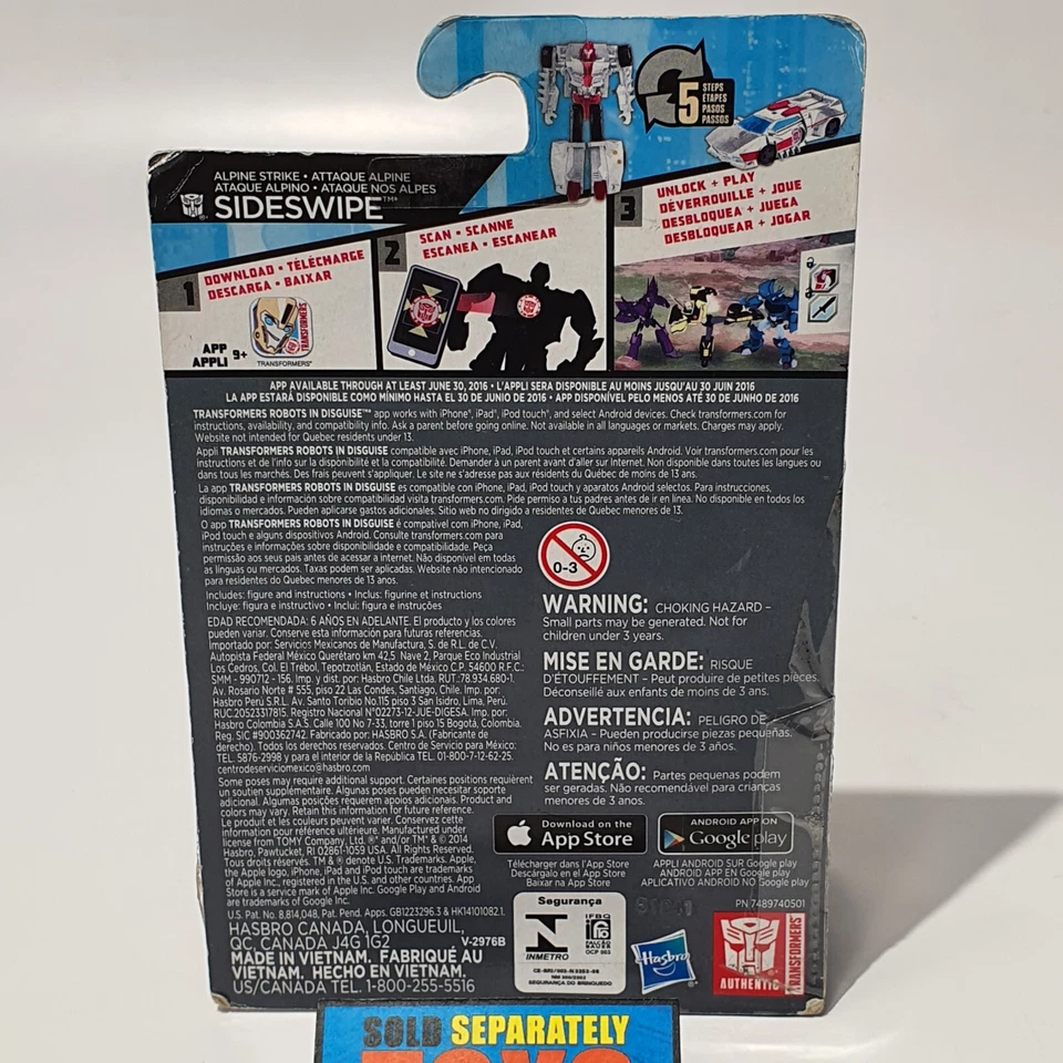 Transformers Robots in Disguise SIDESWIPE Alpine Strike Legion figura blanca RID Foto 4 de 4