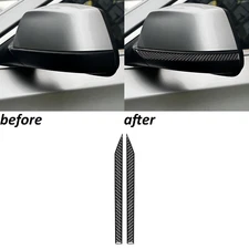 Real Carbon Fiber Side Rearview Mirror Panel Trim For BMW 7 Series F01 2009-2014