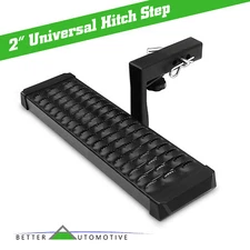 Universal Aluminum Hitch Step Black for 2" Rear Hitch Receivers with 6" Drop