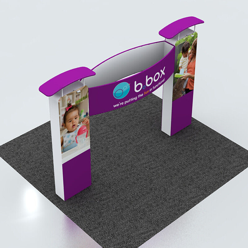 20ft custom trade show display booth kits with counter light roll up banner