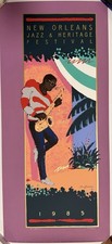 Jazz Fest 1985 Poster Signed and Numbered New Orleans. Low Number #109/2500