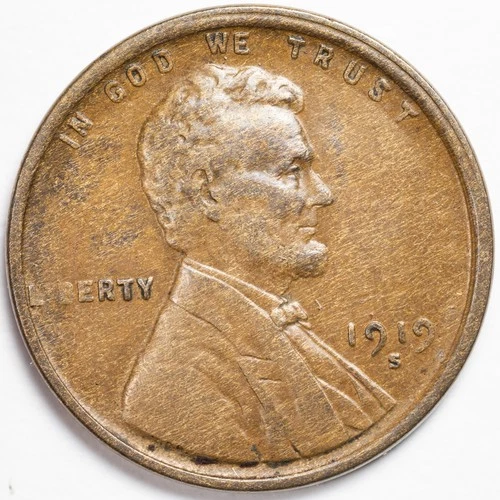 1919-S Lincoln Wheat Penny Cent Extremely Fine (XF) - San Francisco Mint