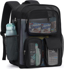 PACKISM Mesh Backpack for School - 17 Inch Heavy Duty Large Mesh Bookbag  See T