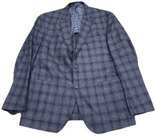 Ted Baker Endurance KYLE SPJ Blazer 44 R Blue Windowpane Plaid Wool Sport Coat