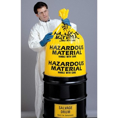 GRAINGER APPROVED 17-911 Hazardous Waste Bags,10 gal.,Yellow,PK24 PK 5