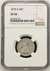 1875 s $0.20 Cent Seated Liberty graded NGC XF45 20c