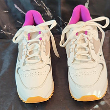 Reebok Women  s Low Top Lace-Up Athletic Sneaker White Purple Teal Gum Sole
