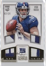 2013 National Treasures Rookie NFL Gear Materials Quad Prime /25 Ryan Nassib pn1