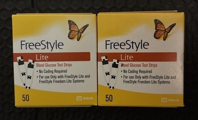 Freestyle Lite Strips  - 100ct  (2x50ct).   Exp-7/31/2026-10/31/2026