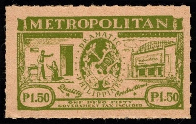 Vintage Philippines Poster Stamp Metropolitan Theater Dramatic Quality Productio - Image 1 of 4