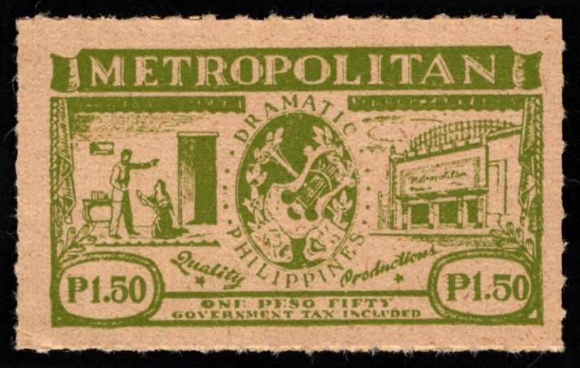 Vintage Philippines Poster Stamp Metropolitan Theater Dramatic Quality Productio