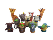 Fisher Price Little People Animals Lot 11 Zoo Safari Farm Giraffe Peacock Monkey